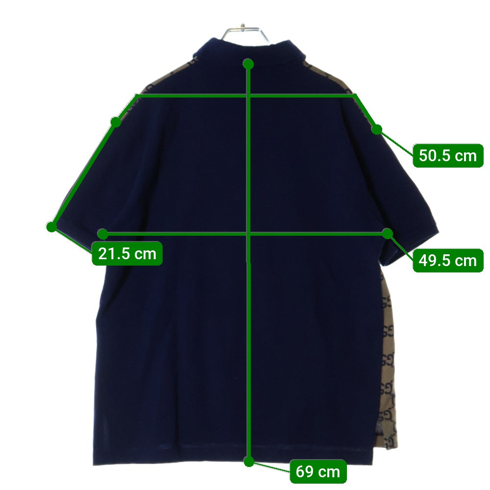 GUCCI(グッチ) 22AW GG Logo Cotton Polo 総柄半袖ポロシャツ ベージュ 682015 XJD1F