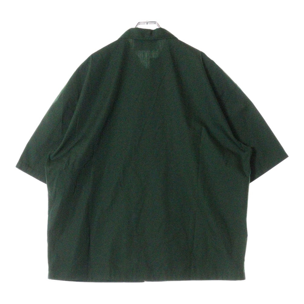 PRADA(プラダ) Zip Shirt テクニカルコットン ジップアップ半袖シャツ グリーン SG781 S000 1480