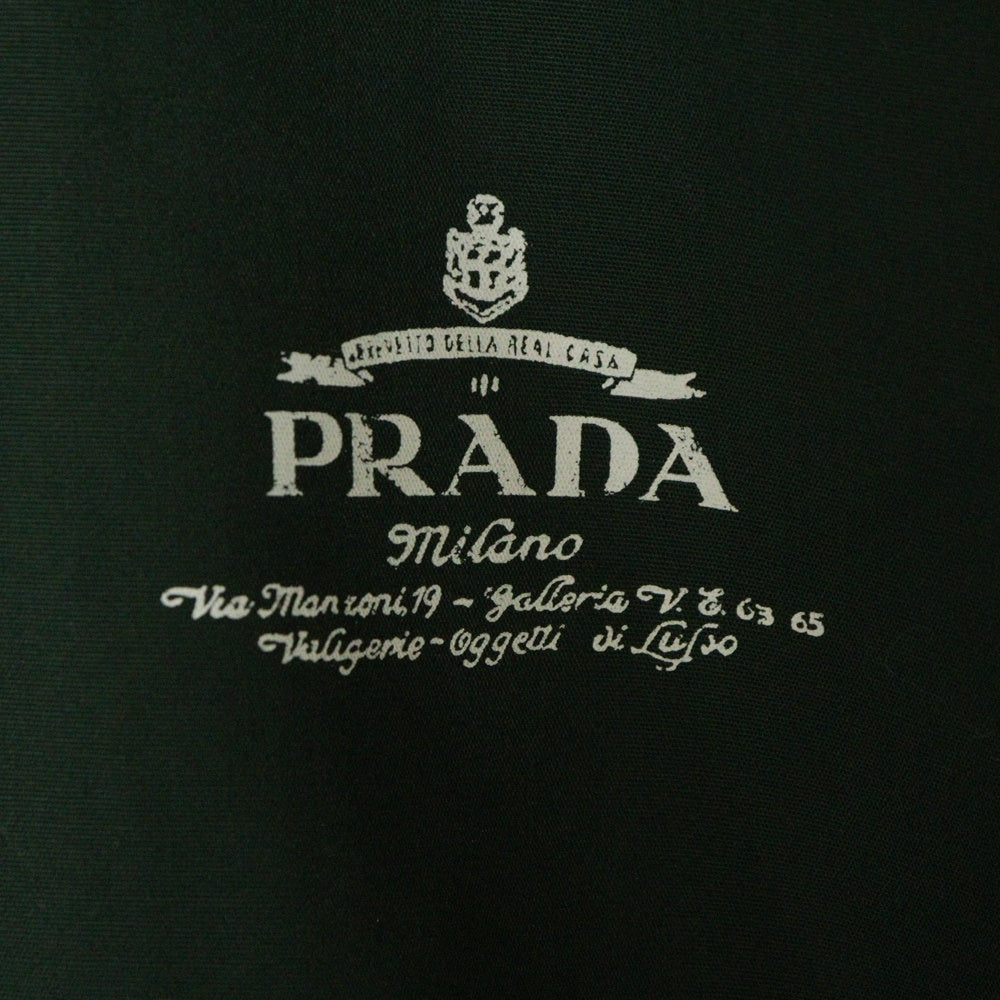 PRADA(プラダ) Zip Shirt テクニカルコットン ジップアップ半袖シャツ グリーン SG781 S000 1480