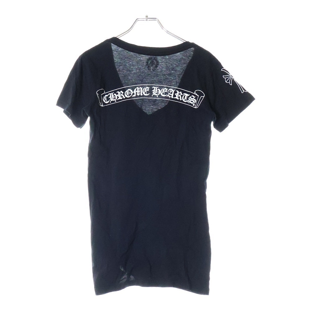 CHROME HEARTS(クロムハーツ) V NECK HOUSESHOE TEE ホースシュープリント 半袖Tシャツ カットソー ブラック