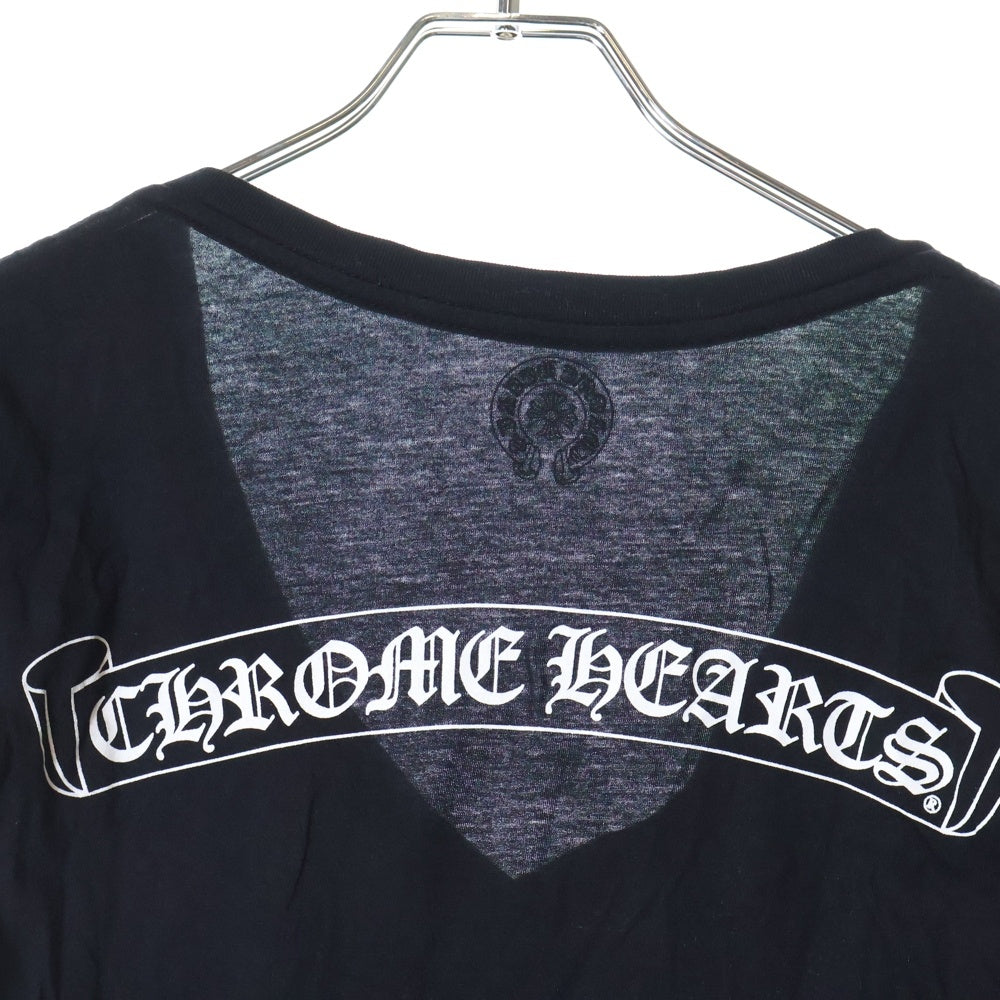 CHROME HEARTS(クロムハーツ) V NECK HOUSESHOE TEE ホースシュープリント 半袖Tシャツ カットソー ブラック