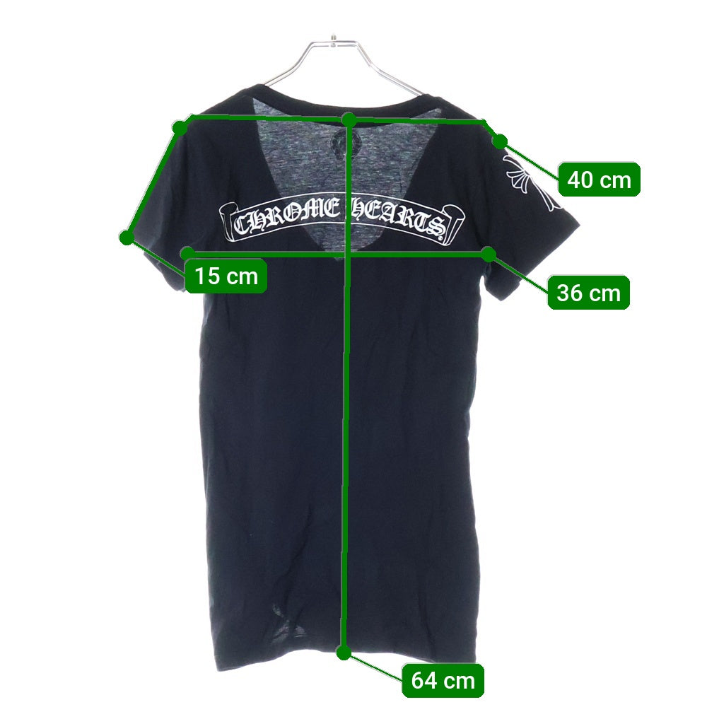CHROME HEARTS(クロムハーツ) V NECK HOUSESHOE TEE ホースシュープリント 半袖Tシャツ カットソー ブラック