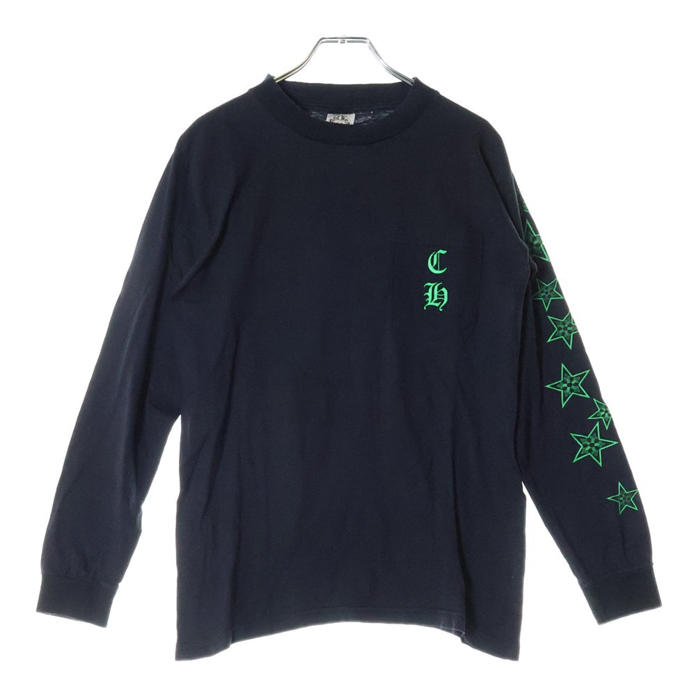 CHROME HEARTS(クロムハーツ) OLD CH T-SHRT オールド バックホースシュー袖スタープリント長袖カットソー ブラック/グリーン