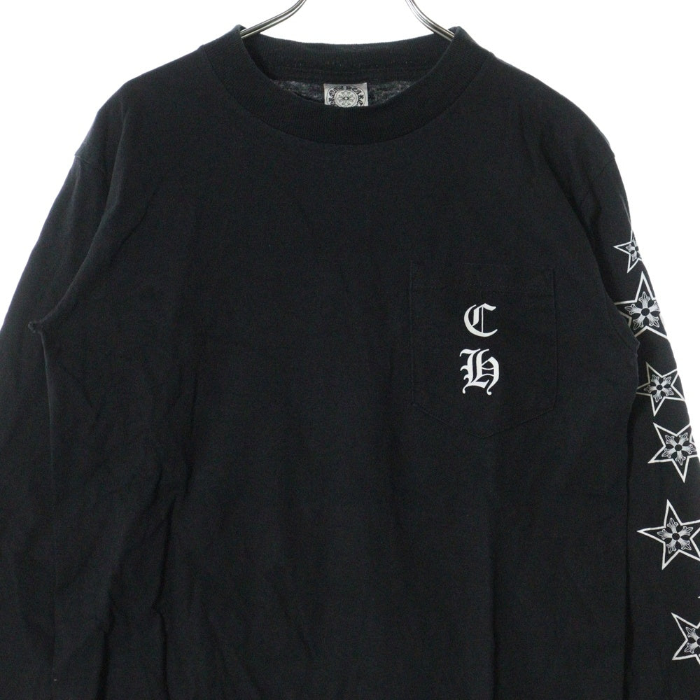CHROME HEARTS(クロムハーツ) OLD CH T-SHRT オールド バックホースシュー袖スタープリント長袖カットソー ブラック