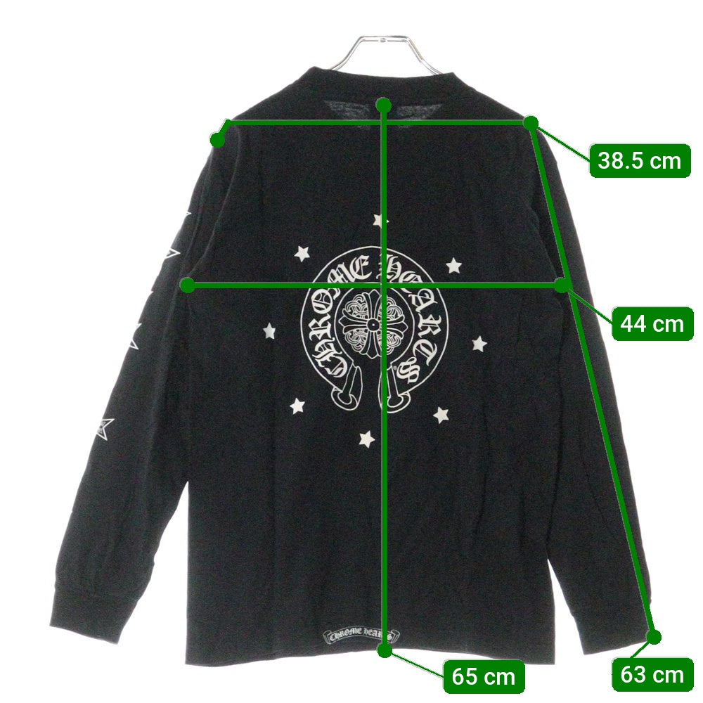 CHROME HEARTS(クロムハーツ) OLD CH T-SHRT オールド バックホースシュー袖スタープリント長袖カットソー ブラック