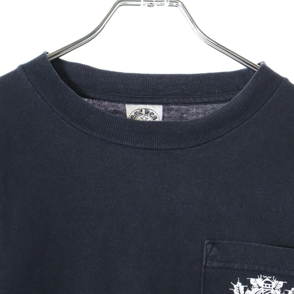 CHROME HEARTS(クロムハーツ) OLD DAGGER LOGO L/S Tee オールドモデル 袖フローラル ダガーロゴプリント長袖Tシャツ カットソー ブラック