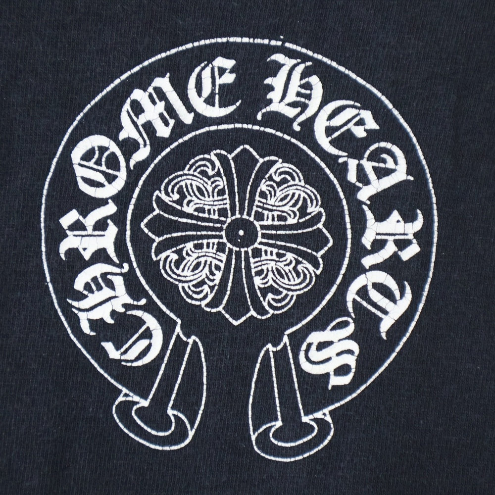 CHROME HEARTS(クロムハーツ) OLD DAGGER LOGO L/S Tee オールドモデル 袖フローラル ダガーロゴプリント長袖Tシャツ カットソー ブラック