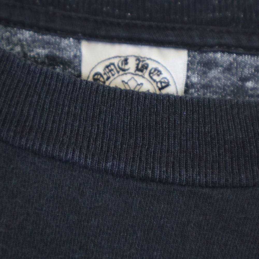 CHROME HEARTS(クロムハーツ) OLD DAGGER LOGO L/S Tee オールドモデル 袖フローラル ダガーロゴプリント長袖Tシャツ カットソー ブラック