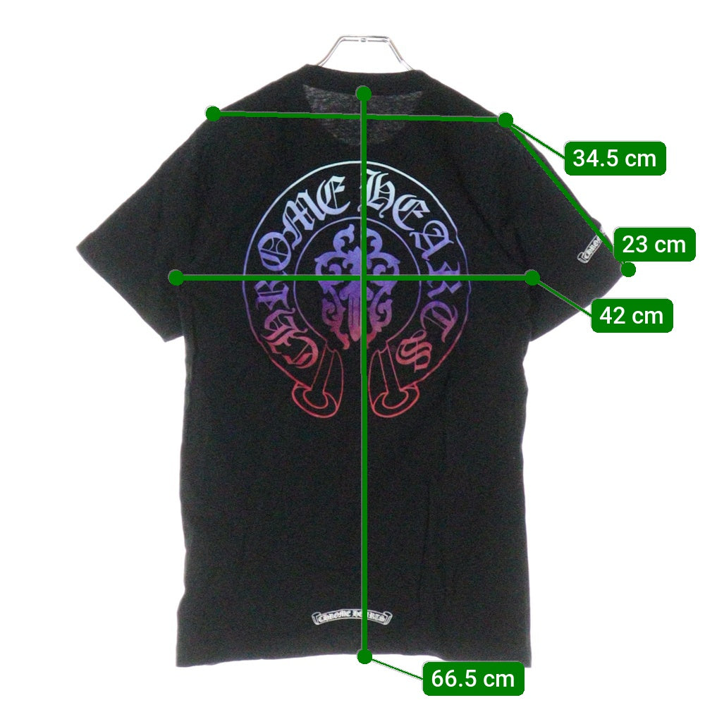 CHROME HEARTS(クロムハーツ) multi horse dagger tee ダガー グラデーション ホースシュープリント 半袖Tシャツカットソー ブラック/マルチ