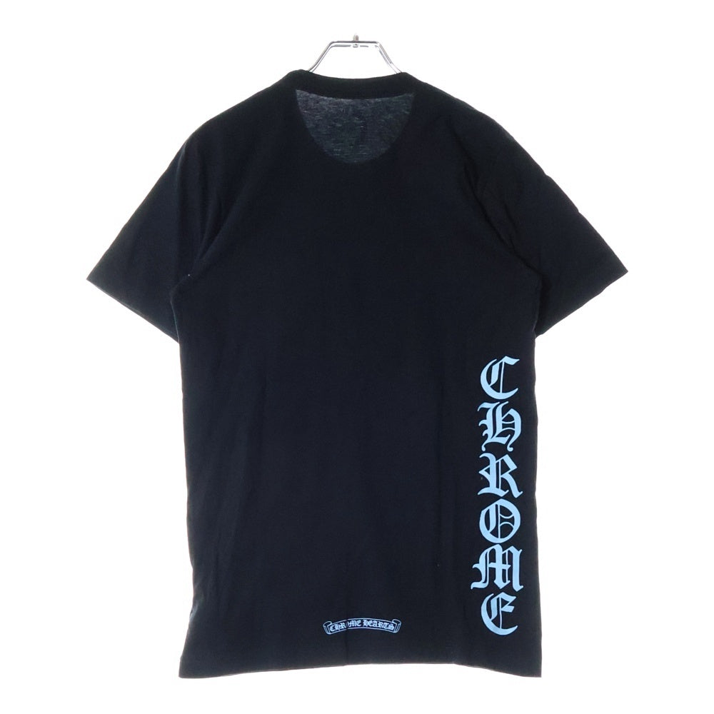 CHROME HEARTS(クロムハーツ) NECK LOGO CH CLS ネックロゴプリント 半袖Tシャツ カットソー ブラック/ブルー