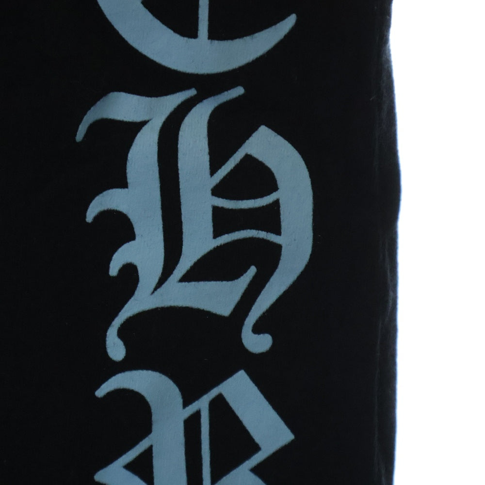 CHROME HEARTS(クロムハーツ) NECK LOGO CH CLS ネックロゴプリント 半袖Tシャツ カットソー ブラック/ブルー