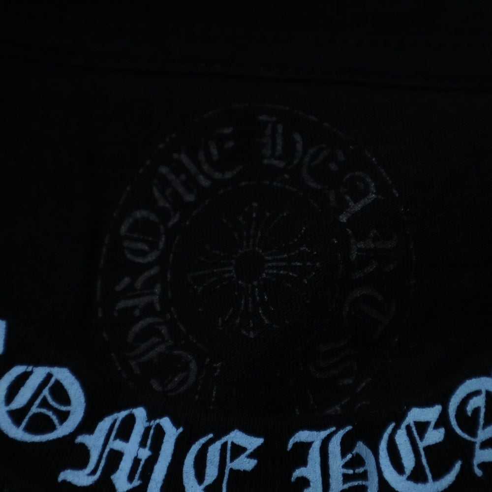 CHROME HEARTS(クロムハーツ) NECK LOGO CH CLS ネックロゴプリント 半袖Tシャツ カットソー ブラック/ブルー