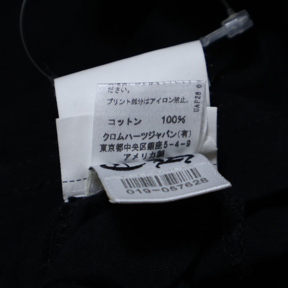 CHROME HEARTS(クロムハーツ) NECK LOGO CH CLS ネックロゴプリント 半袖Tシャツ カットソー ブラック/ブルー