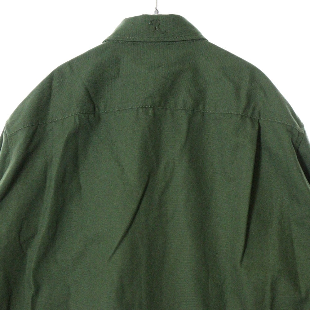 RAF SIMONS(ラフシモンズ) 22AWR PIN OVERSIZED DENIM SHIRT ロゴパッチ オーバーサイズ長袖シャツ グリーン 222-M243