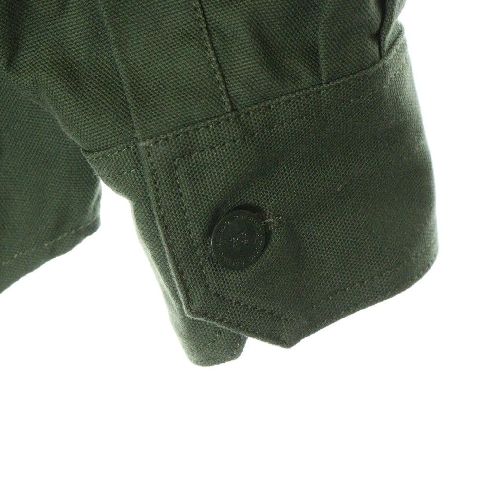 RAF SIMONS(ラフシモンズ) 22AWR PIN OVERSIZED DENIM SHIRT ロゴパッチ オーバーサイズ長袖シャツ グリーン 222-M243