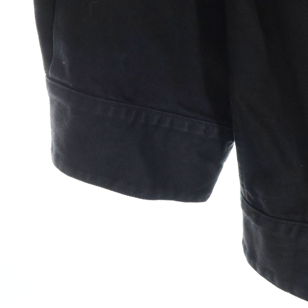 RAF SIMONS(ラフシモンズ) Denim jacket with leather patch ロゴパッチ バックペイントロゴ デニムジャケット ブラック 222-723