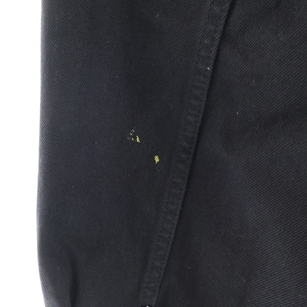 RAF SIMONS(ラフシモンズ) Denim jacket with leather patch ロゴパッチ バックペイントロゴ デニムジャケット ブラック 222-723