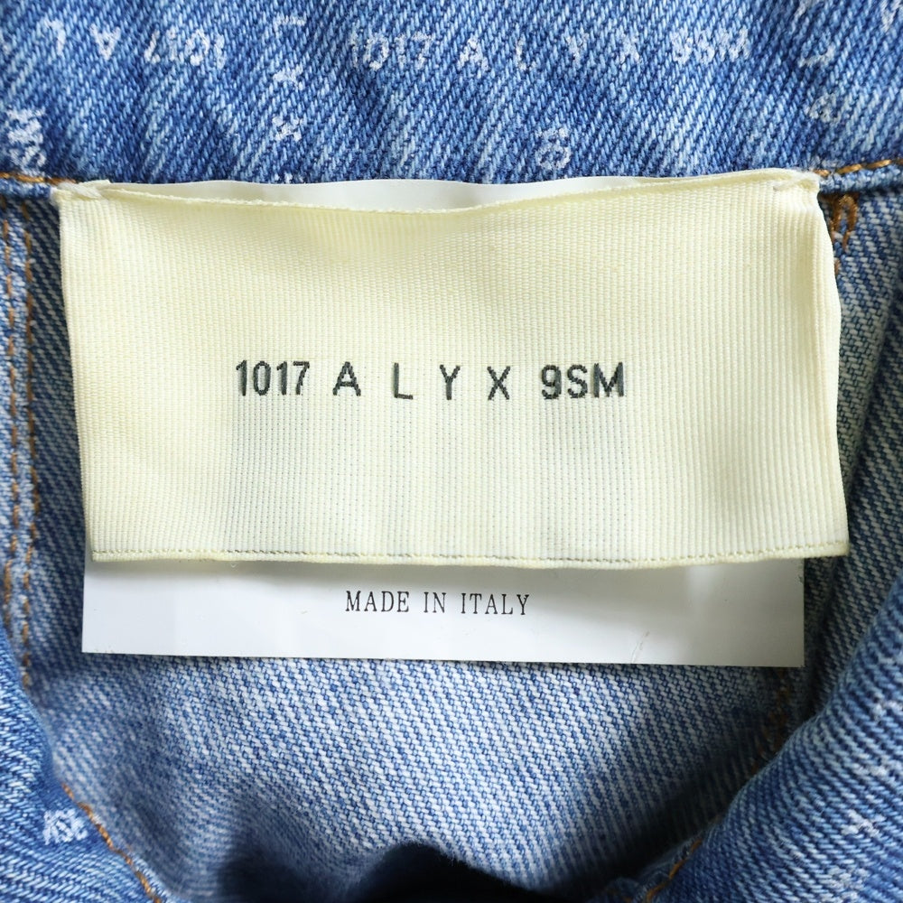 1017 ALYX 9SM(アリクス) ロゴ総柄デザイン デニムジャケット インディゴ