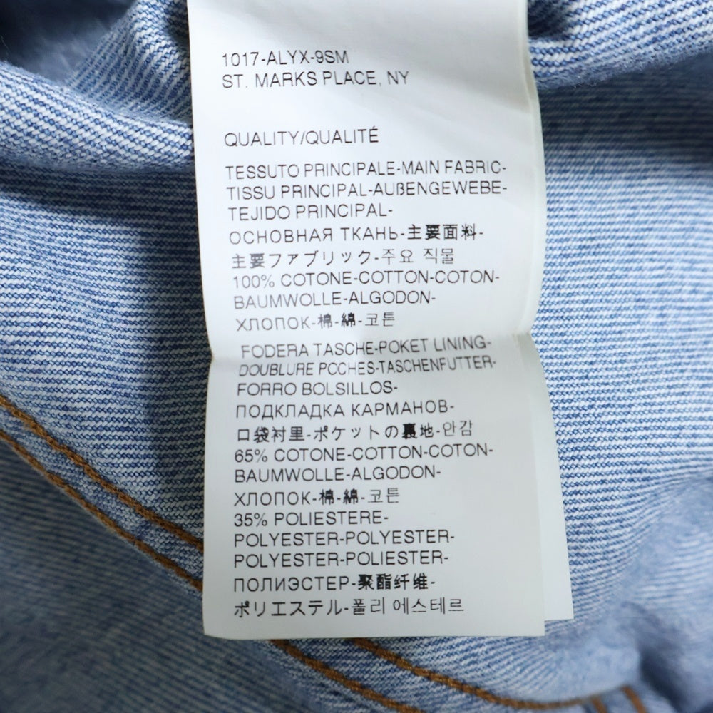 1017 ALYX 9SM(アリクス) ロゴ総柄デザイン デニムジャケット インディゴ