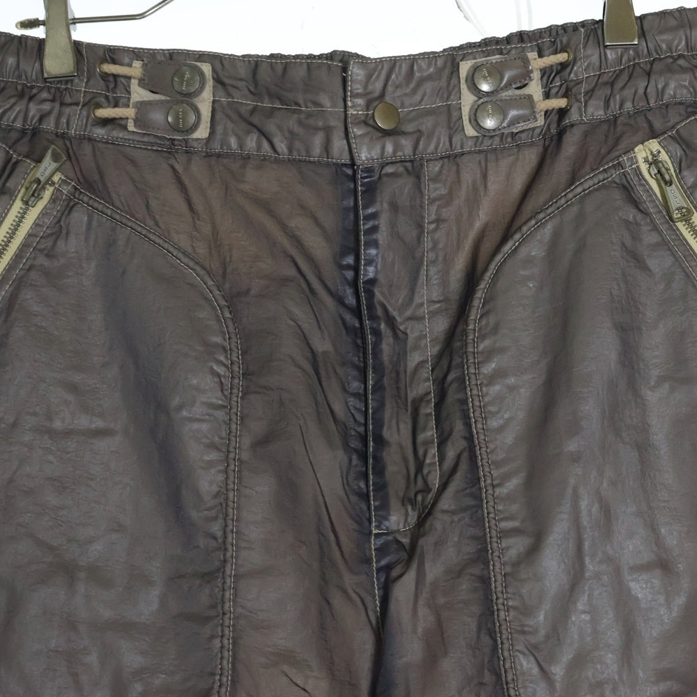 DIESEL(ディーゼル) P-U25 サイドジップ ナイロンジョガーパンツ ブラウン 0LCAW