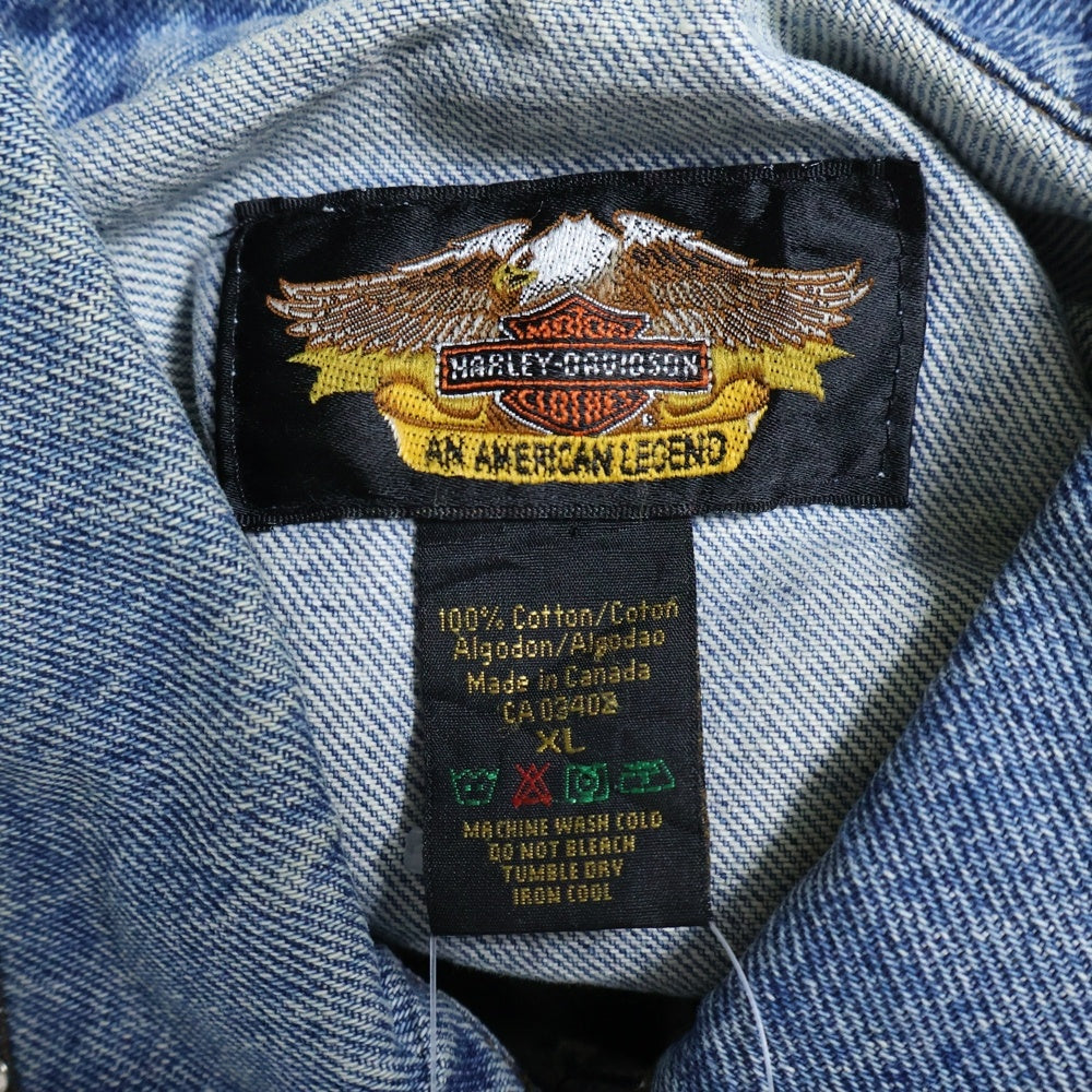 HARLEY DAVIDSON(ハーレーダビッドソン) バック刺繍 スタッズ装飾 デニムジャケット インディゴ