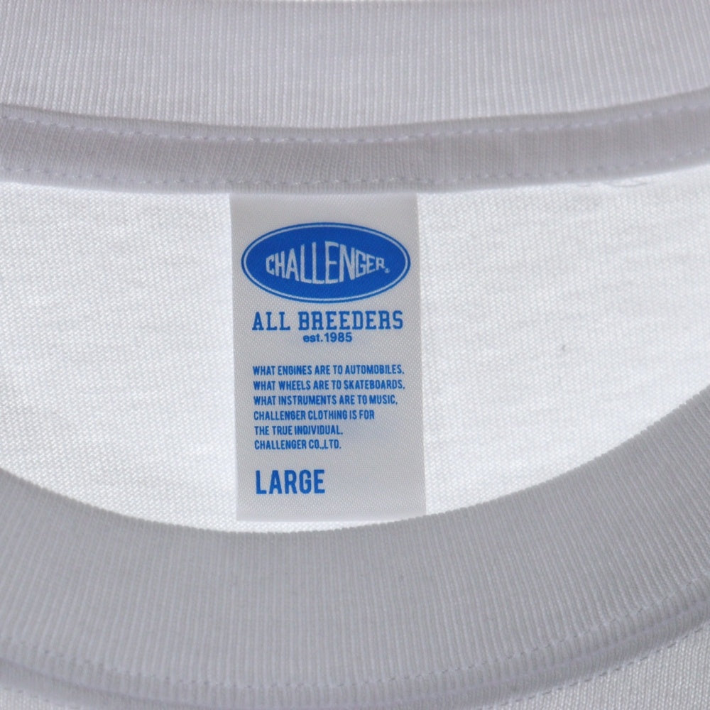 CHALLENGER(チャレンジャー) ×HAROSHI xBUDWEISER ×ハロシ ×バドワイザ- バックプリント 半袖Tシャツ カットソー ホワイト CLG BUD 025-003