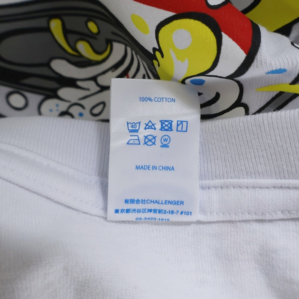 CHALLENGER(チャレンジャー) ×HAROSHI xBUDWEISER ×ハロシ ×バドワイザ- バックプリント 半袖Tシャツ カットソー ホワイト CLG BUD 025-003