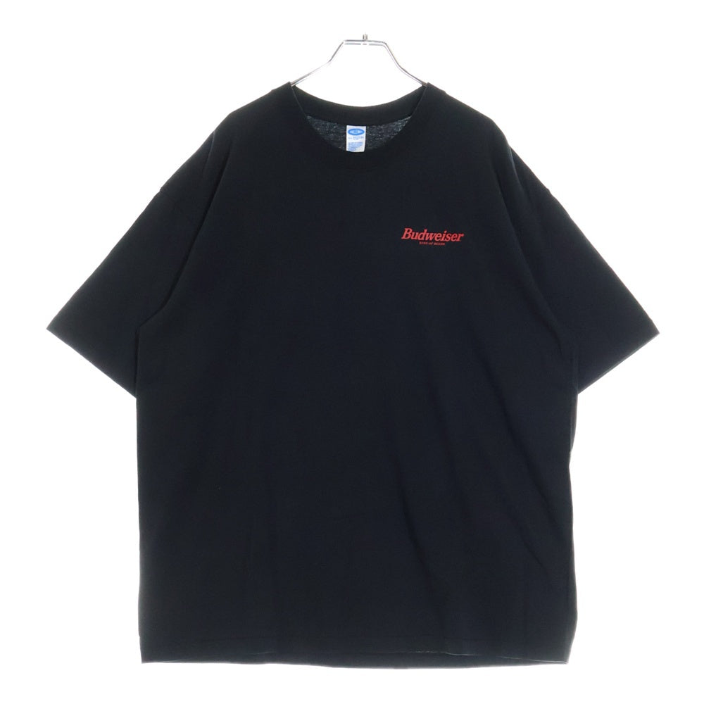 CHALLENGER(チャレンジャー) ×HAROSHI xBUDWEISER ×ハロシ ×バドワイザ- バックプリント 半袖Tシャツ カットソー ブラック CLG BUD 025-003