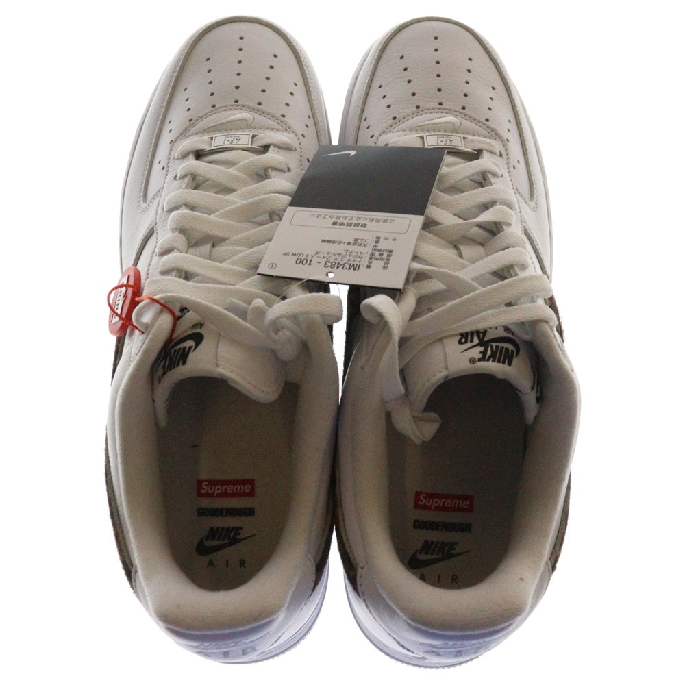 NIKE(ナイキ) 25SS ×SUPREME ×GOODENOUGH AIR FORCE1 LOW シュプリーム グッドイナフ レオパードロゴ ローカットスニーカー ホワイト US12/30cm IM3483-100