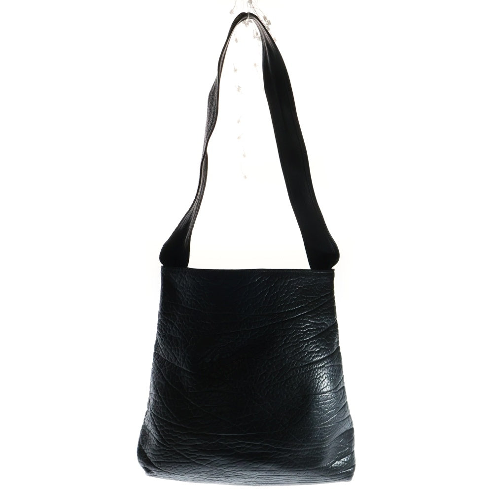PRADA(プラダ) 22AW HAMMERED LEATHER HAND BAG ハンマードレザーハンドバッグ トライアングルロゴ トートバッグ ブラック 1BC173