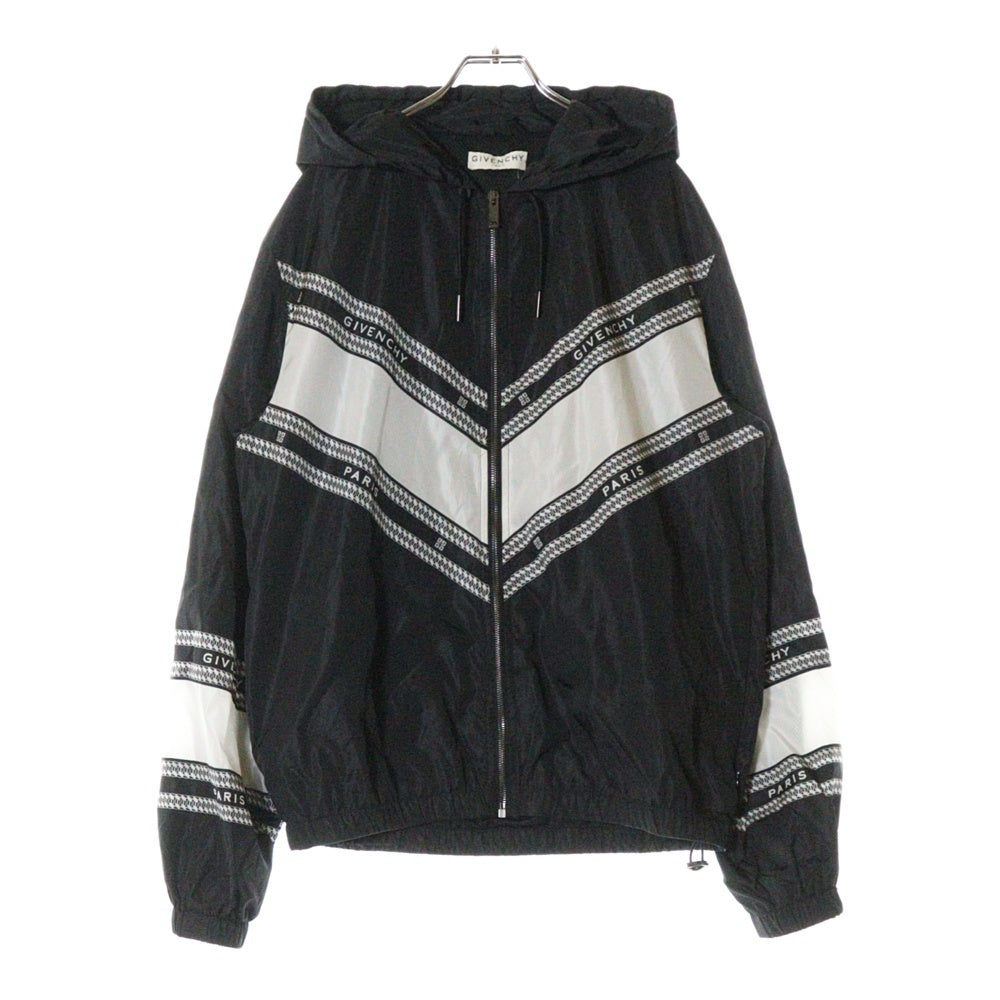 GIVENCHY(ジバンシィ) NYLON HOODED JACKET ナイロン フードジャケット ブラック/ホワイト BM00C412VH