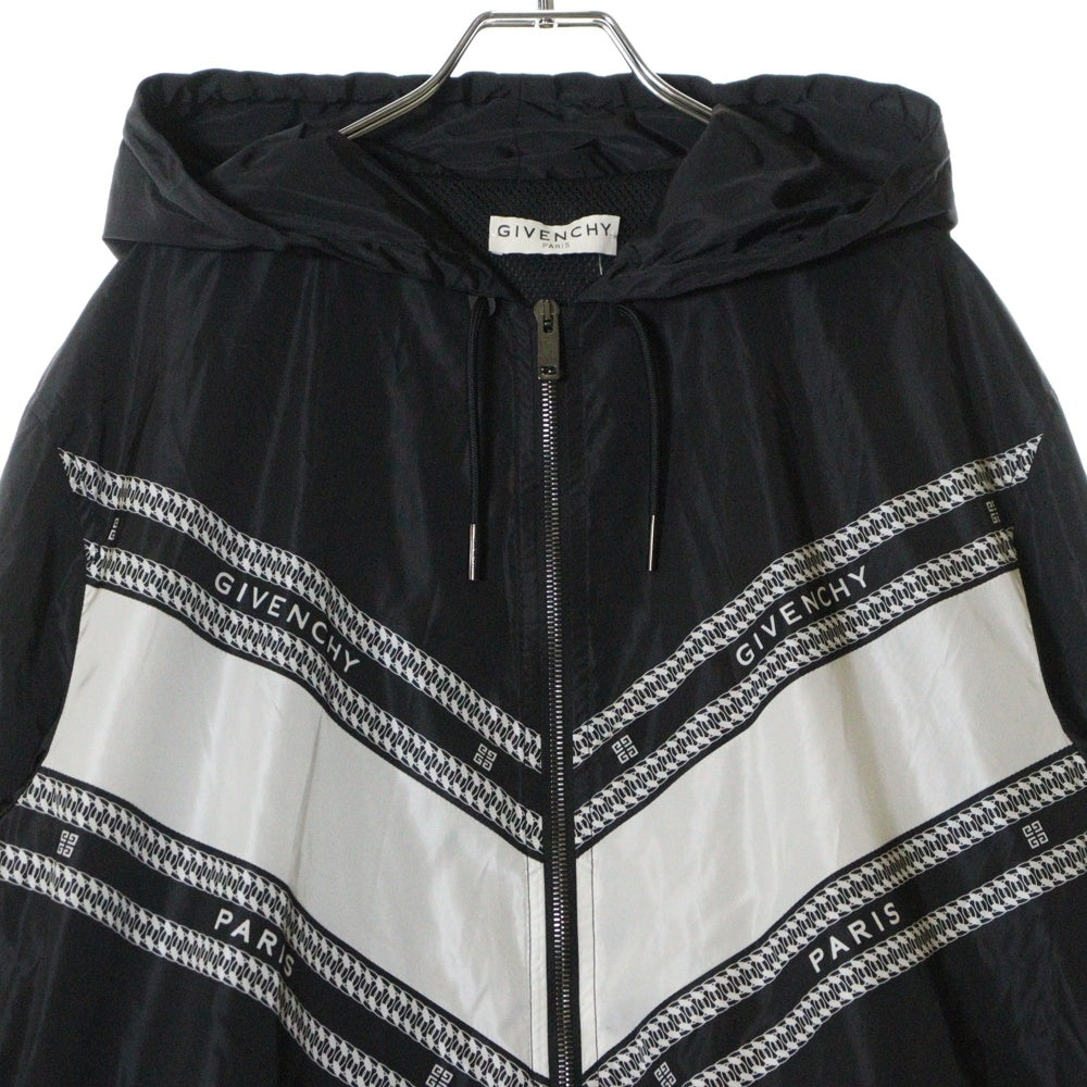 GIVENCHY(ジバンシィ) NYLON HOODED JACKET ナイロン フードジャケット ブラック/ホワイト BM00C412VH