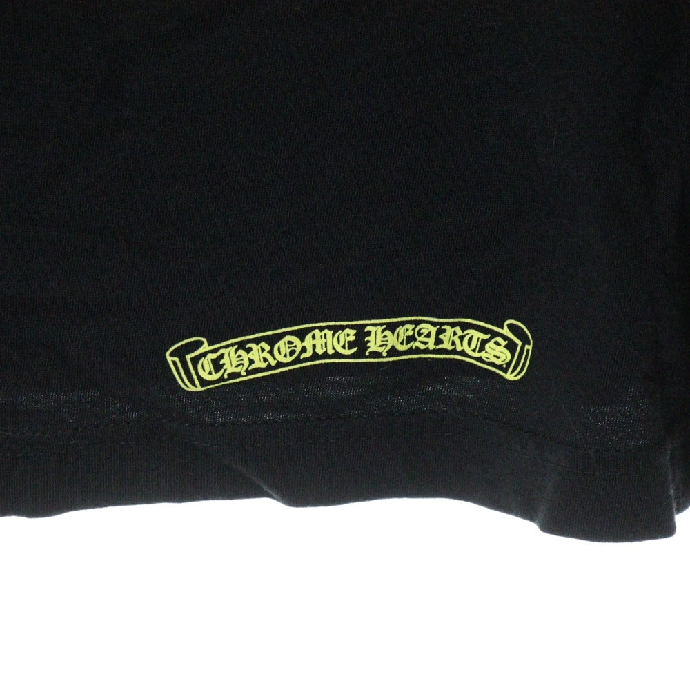 CHROME HEARTS(クロムハーツ) Neck Logo L/S Tee ネック ロゴ プリント長袖Tシャツ カットソー ブラック/イエロー