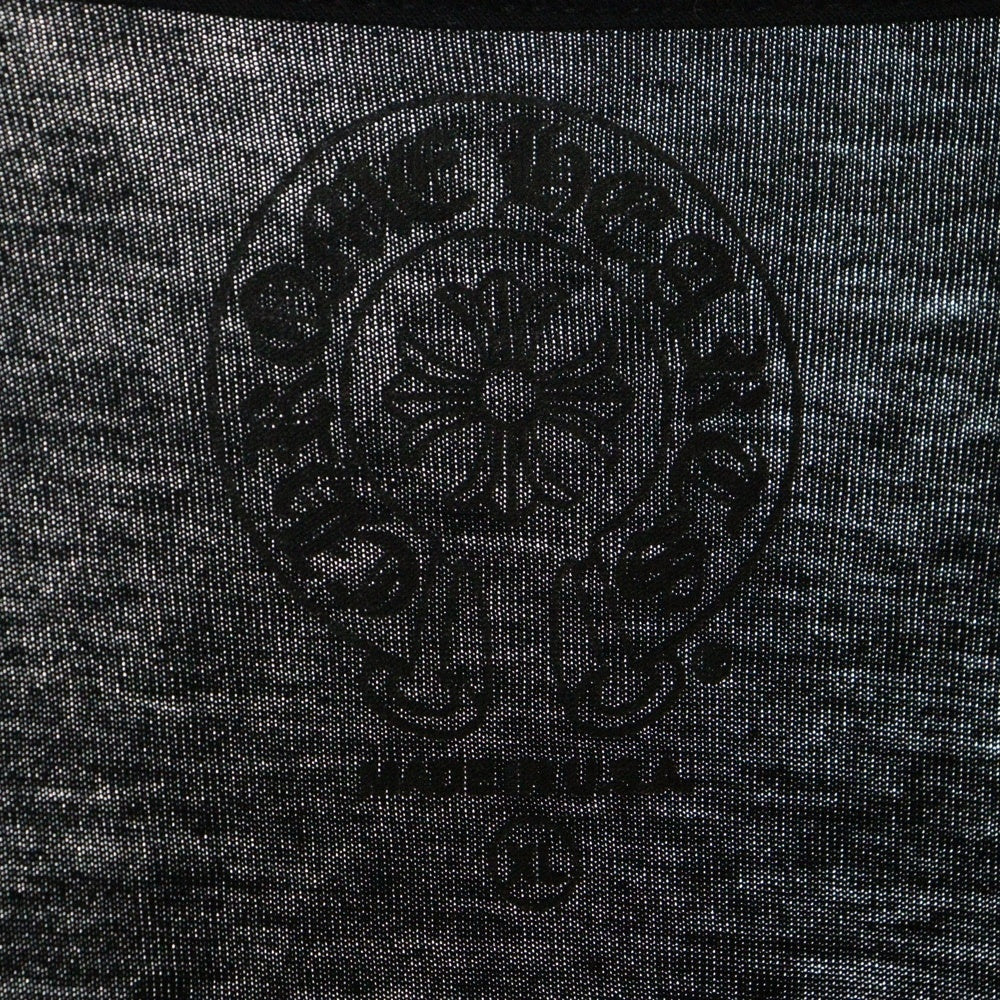 CHROME HEARTS(クロムハーツ) Neck Logo L/S Tee ネック ロゴ プリント長袖Tシャツ カットソー ブラック/イエロー