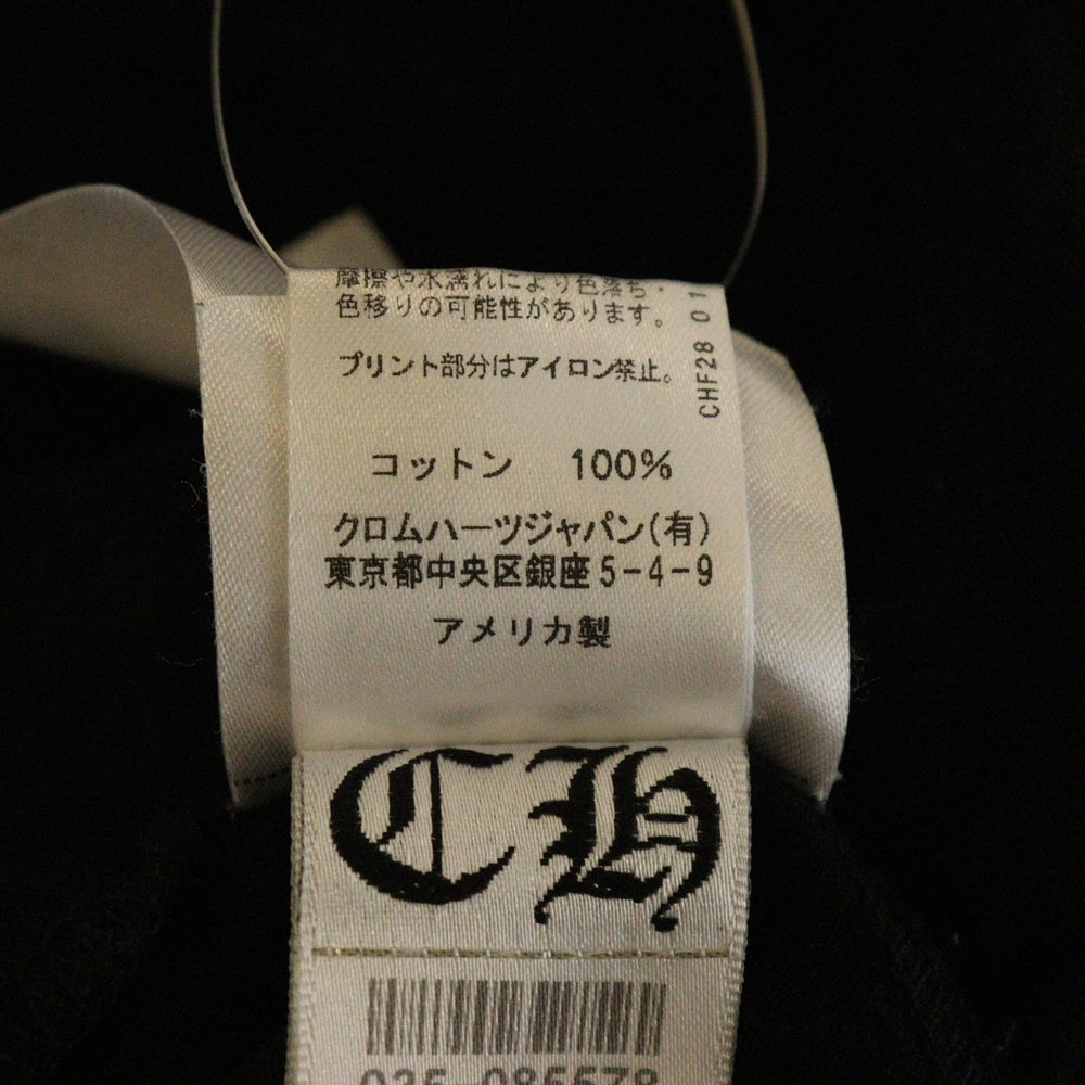 CHROME HEARTS(クロムハーツ) Neck Logo L/S Tee ネック ロゴ プリント長袖Tシャツ カットソー ブラック/イエロー