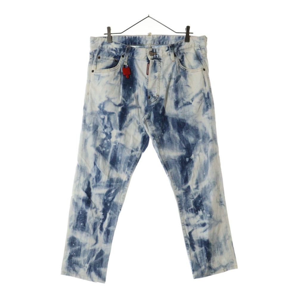 DSQUARED2(ディースクエアード) 19SS Cool Guy Jean ブリーチ加工 スキニーデニムパンツ インディゴ S74LB0485