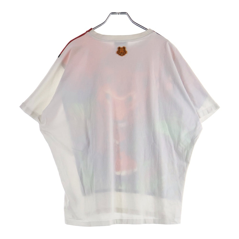 KENZO(ケンゾー) ×KANSAI YAMAMOTO 山本寛斎 レオパードドルマンスリーブ 半袖Tシャツ ホワイト FB55TS0704SJ