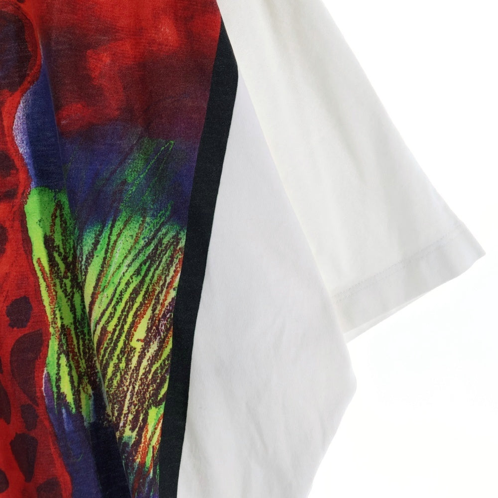 KENZO(ケンゾー) ×KANSAI YAMAMOTO 山本寛斎 レオパードドルマンスリーブ 半袖Tシャツ ホワイト FB55TS0704SJ