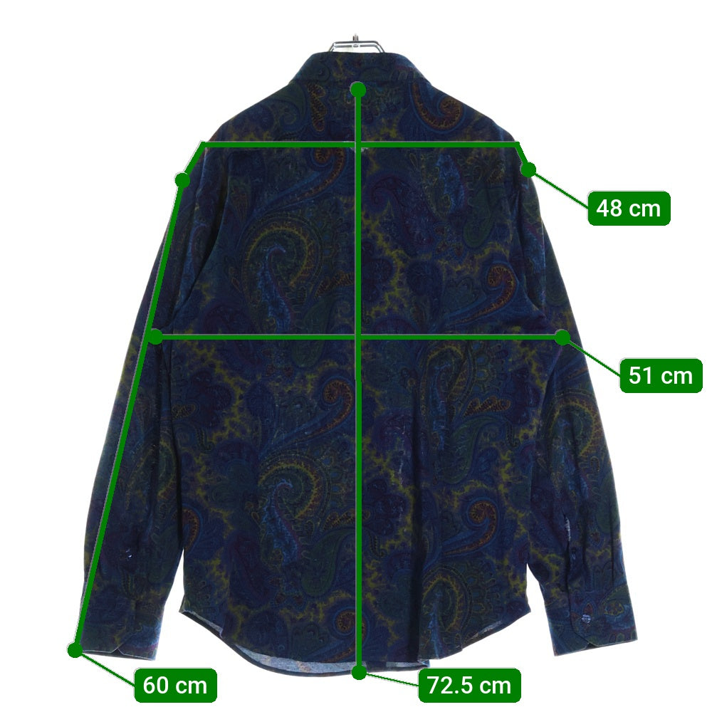 ETRO(エトロ) ペイズリー柄 長袖シャツ ブルー 202-11451-5601