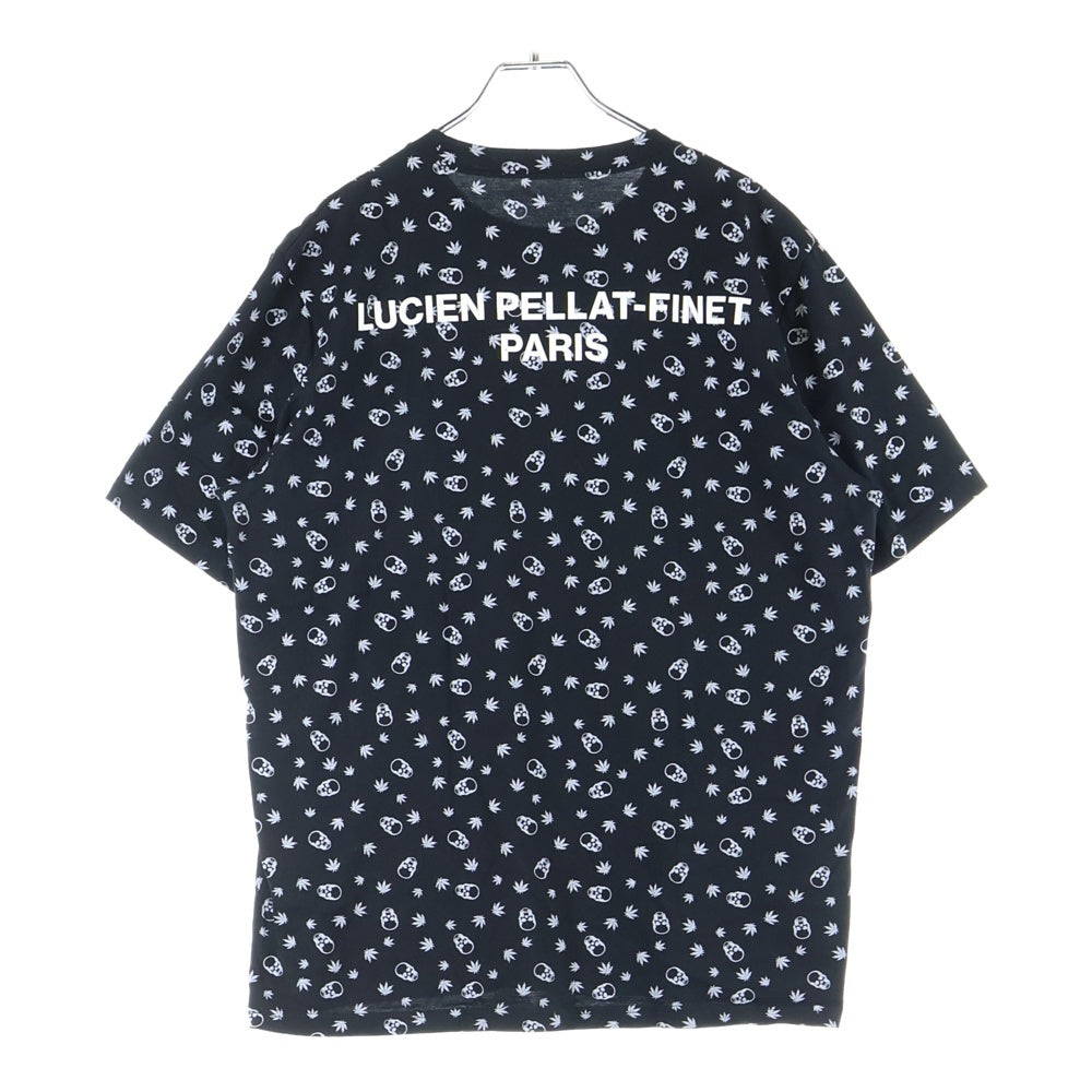 lucien pellat-finet(ルシアンペラフィネ) スカル総柄 半袖Tシャツ ブラック LPFT-001