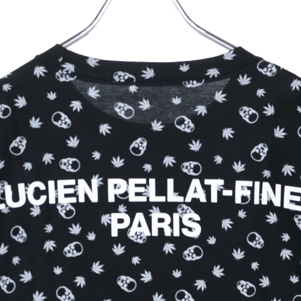 lucien pellat-finet(ルシアンペラフィネ) スカル総柄 半袖Tシャツ ブラック LPFT-001