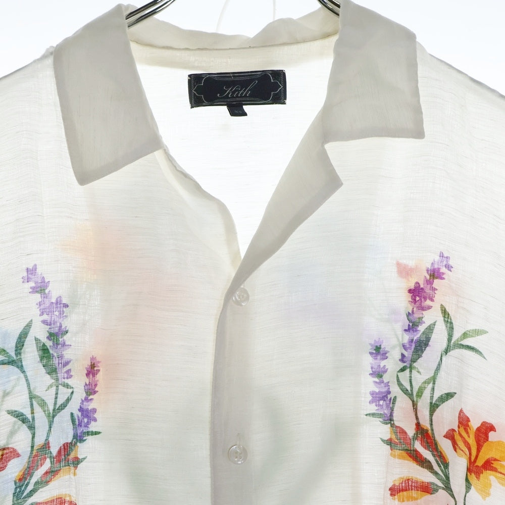 KITH(キス) Thompson Camp Collar Shirt トンプソン キャンプ カラー 花柄 半袖シャツ ホワイト