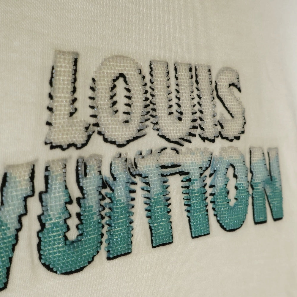 LOUIS VUITTON(ルイヴィトン) 23AW エンブロイダード ビーズ装飾 半袖Tシャツ カットソー ホワイト RM232M NPG HPY35W