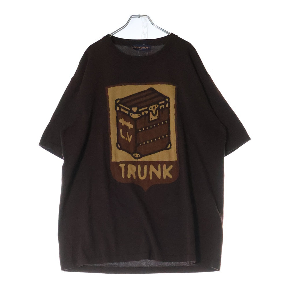LOUIS VUITTON(ルイヴィトン) 24SS インターシャ ジャガード刺繍 半袖Tシャツ カットソー ブラウン RM241 AUR HQN83W