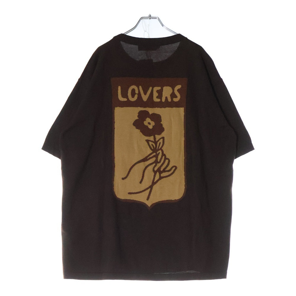 LOUIS VUITTON(ルイヴィトン) 24SS インターシャ ジャガード刺繍 半袖Tシャツ カットソー ブラウン RM241 AUR HQN83W