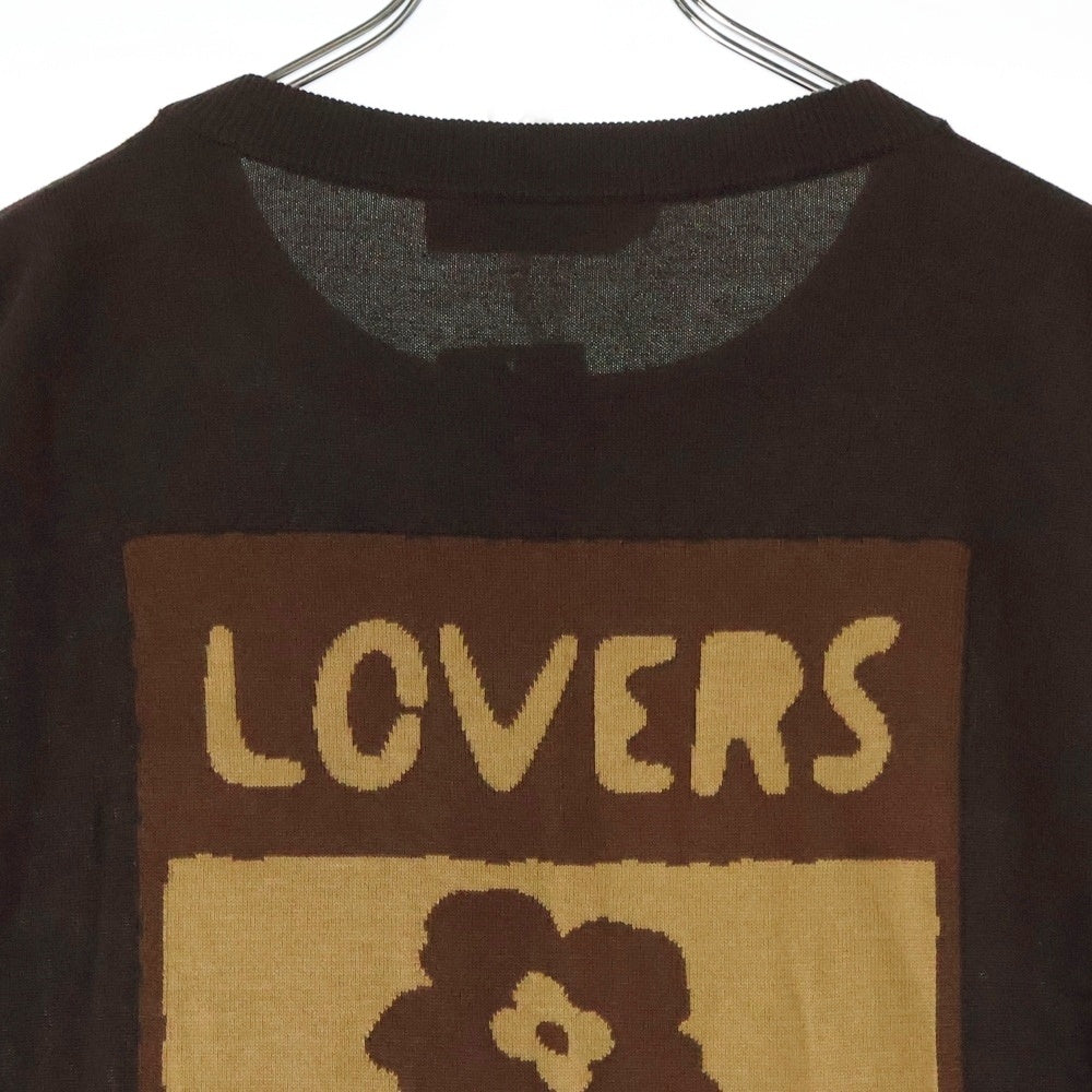 LOUIS VUITTON(ルイヴィトン) 24SS インターシャ ジャガード刺繍 半袖Tシャツ カットソー ブラウン RM241 AUR HQN83W