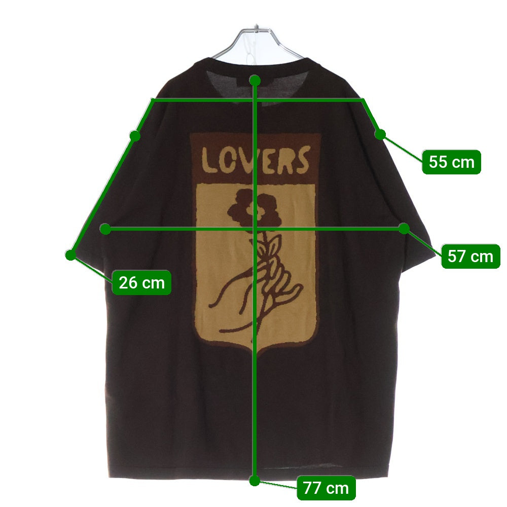 LOUIS VUITTON(ルイヴィトン) 24SS インターシャ ジャガード刺繍 半袖Tシャツ カットソー ブラウン RM241 AUR HQN83W
