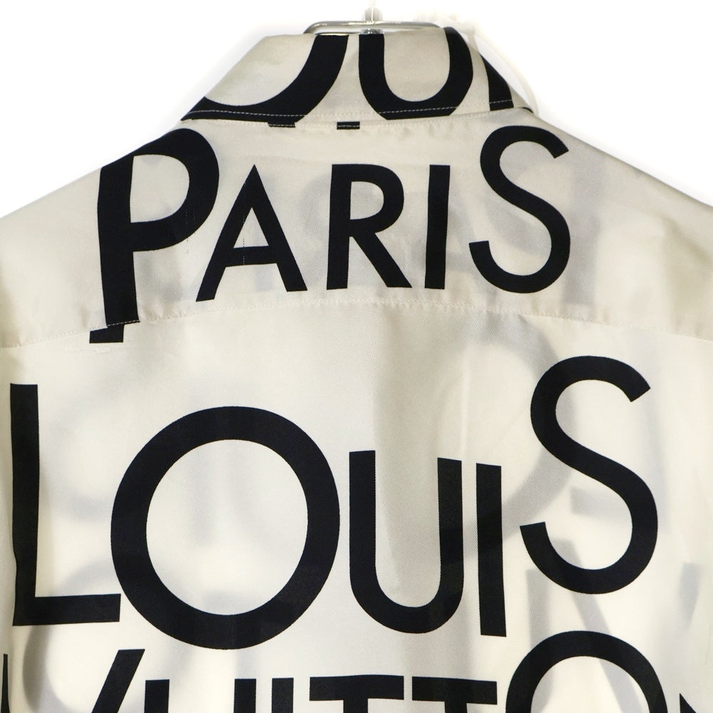 LOUIS VUITTON(ルイヴィトン) 19SS ロゴ総柄デザイン シルク長袖シャツ ホワイト RM191M JHR HGS08W