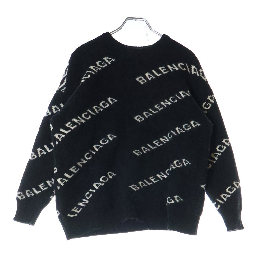 BALENCIAGA(バレンシアガ) 18AW ALL OVER LOGO SWEATER オールオーバーロゴセーター ニット ブラック 555273