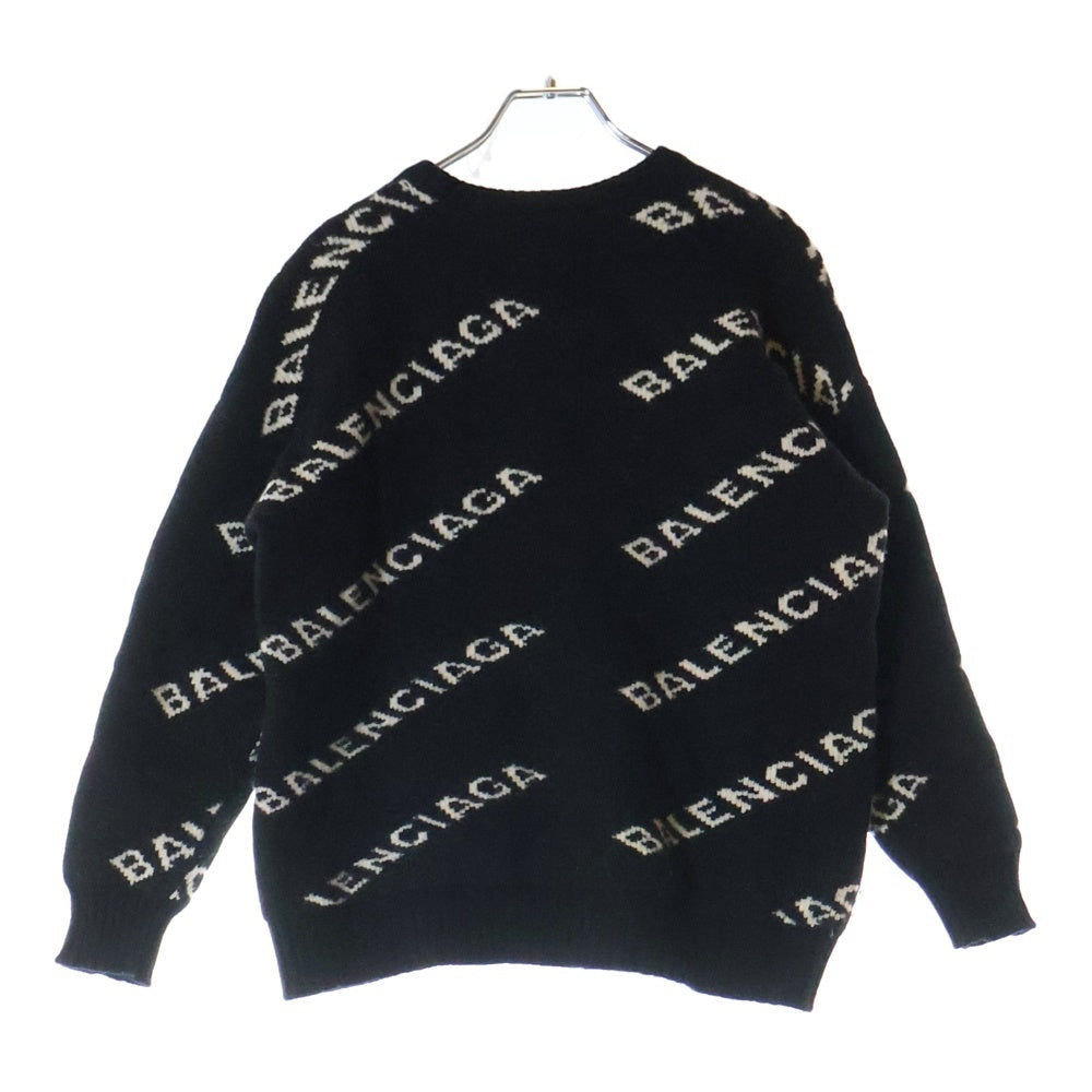 BALENCIAGA(バレンシアガ) 18AW ALL OVER LOGO SWEATER オールオーバーロゴセーター ニット ブラック 555273